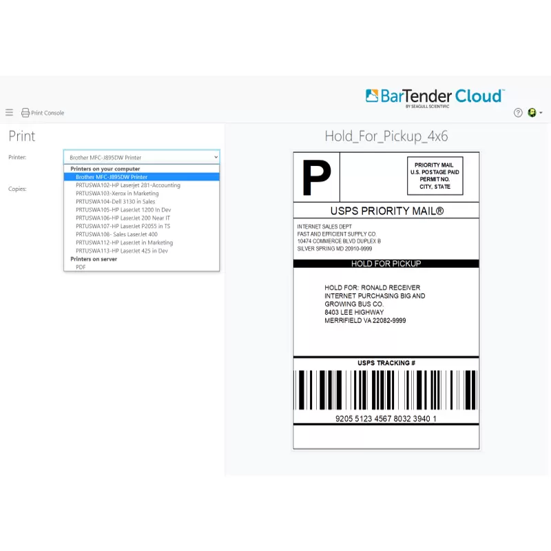 BarTender Cloud條碼標籤打印軟體